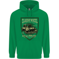 Classic Wheel Motorcycle Motorbike Biker Mens 80% Cotton Hoodie Irish Green