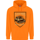 Classic Wheel Motorcycle Motorbike Biker Mens 80% Cotton Hoodie Orange