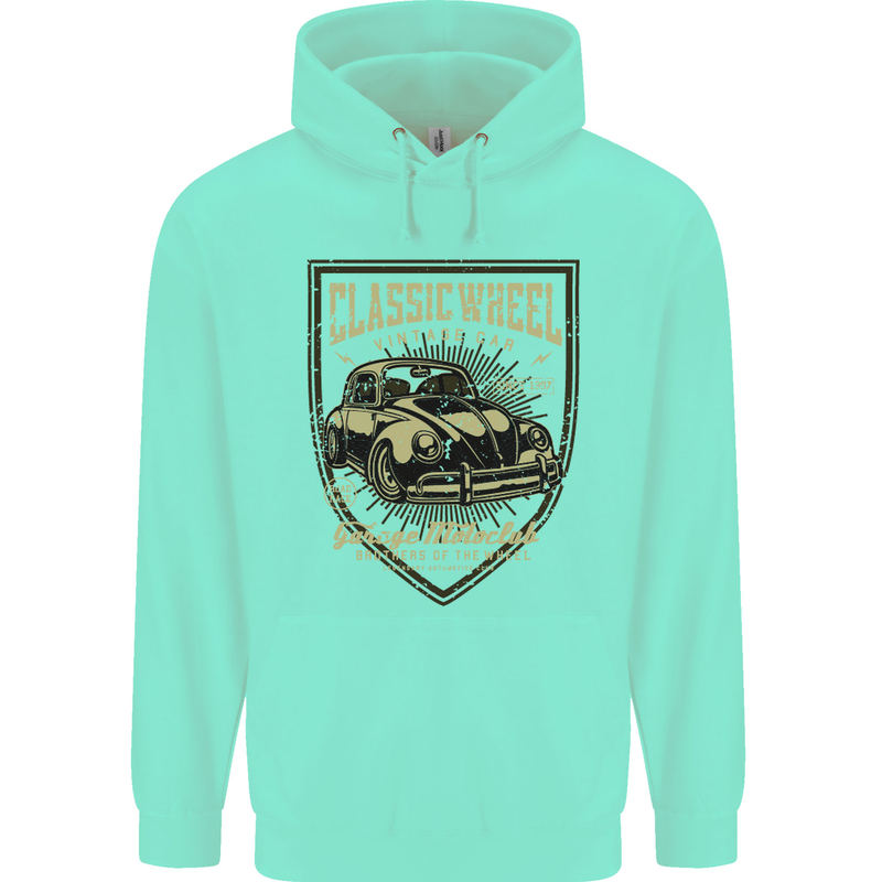 Classic Wheel Motorcycle Motorbike Biker Mens 80% Cotton Hoodie Peppermint