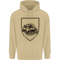 Classic Wheel Motorcycle Motorbike Biker Mens 80% Cotton Hoodie Sand