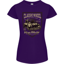 Classic Wheel Motorcycle Motorbike Biker Womens Petite Cut T-Shirt Purple