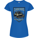 Classic Wheel Motorcycle Motorbike Biker Womens Petite Cut T-Shirt Royal Blue