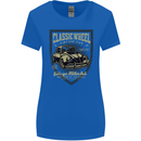 Classic Wheel Motorcycle Motorbike Biker Womens Wider Cut T-Shirt Royal Blue