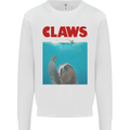 Claws Funny Sloth Parody Kids Sweatshirt Jumper White