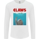 Claws Funny Sloth Parody Mens Long Sleeve T-Shirt White