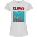 Claws Funny Sloth Parody Womens Petite Cut T-Shirt White
