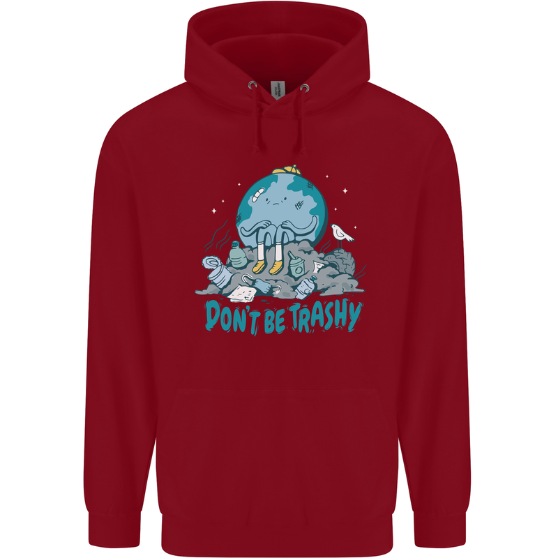 Climate Change Dont Be Trashy Environment Childrens Kids Hoodie Red