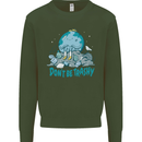 Climate Change Dont Be Trashy Environment Kids Sweatshirt Jumper Forest Green