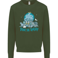 Climate Change Dont Be Trashy Environment Mens Sweatshirt Jumper Forest Green
