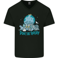 Climate Change Dont Be Trashy Environment Mens V-Neck Cotton T-Shirt Black
