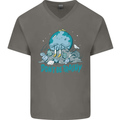 Climate Change Dont Be Trashy Environment Mens V-Neck Cotton T-Shirt Charcoal