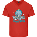 Climate Change Dont Be Trashy Environment Mens V-Neck Cotton T-Shirt Red