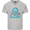Climate Change Dont Be Trashy Environment Mens V-Neck Cotton T-Shirt Sports Grey