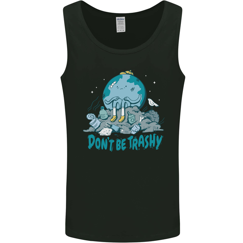Climate Change Dont Be Trashy Environment Mens Vest Tank Top Black