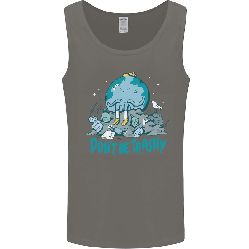 Climate Change Dont Be Trashy Environment Mens Vest Tank Top Charcoal