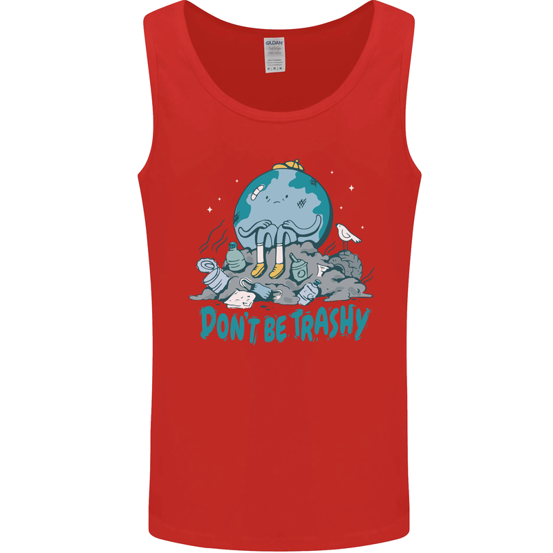Climate Change Dont Be Trashy Environment Mens Vest Tank Top Red