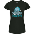 Climate Change Dont Be Trashy Environment Womens Petite Cut T-Shirt Black