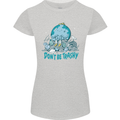 Climate Change Dont Be Trashy Environment Womens Petite Cut T-Shirt Sports Grey