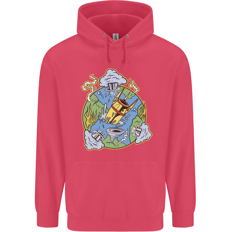 Climate Change Earth Destruction Nuclear War Childrens Kids Hoodie Heliconia