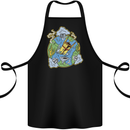 Climate Change Earth Destruction Nuclear War Cotton Apron 100% Organic Black