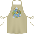 Climate Change Earth Destruction Nuclear War Cotton Apron 100% Organic Khaki