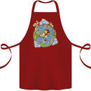 Climate Change Earth Destruction Nuclear War Cotton Apron 100% Organic Maroon
