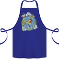 Climate Change Earth Destruction Nuclear War Cotton Apron 100% Organic Royal Blue