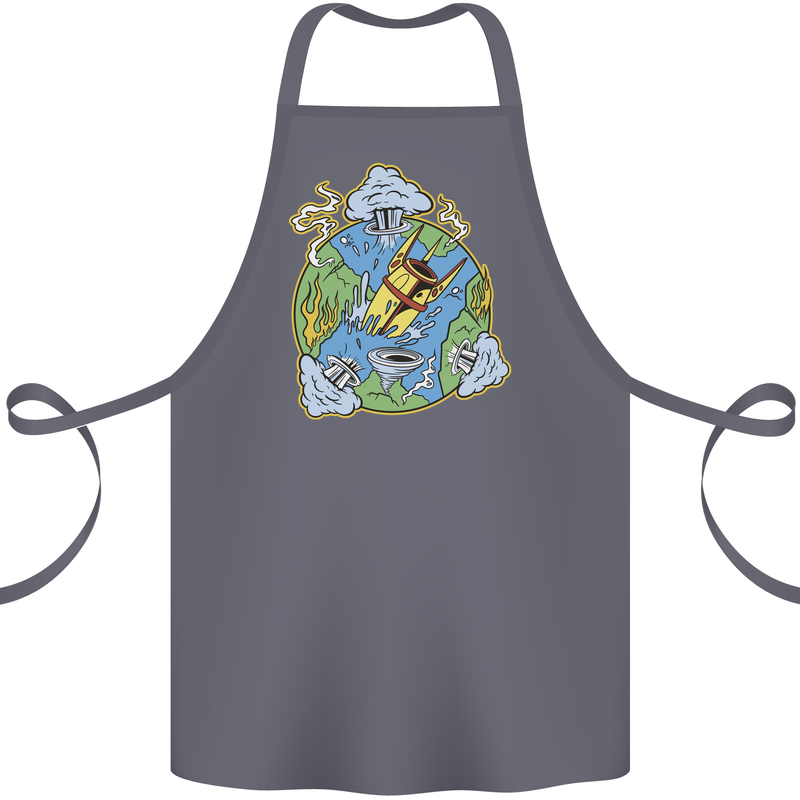 Climate Change Earth Destruction Nuclear War Cotton Apron 100% Organic Steel