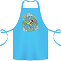 Climate Change Earth Destruction Nuclear War Cotton Apron 100% Organic Turquoise