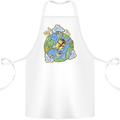 Climate Change Earth Destruction Nuclear War Cotton Apron 100% Organic White