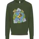 Climate Change Earth Destruction Nuclear War Kids Sweatshirt Jumper Forest Green