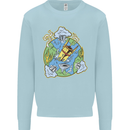 Climate Change Earth Destruction Nuclear War Kids Sweatshirt Jumper Light Blue