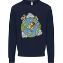 Climate Change Earth Destruction Nuclear War Kids Sweatshirt Jumper Navy Blue