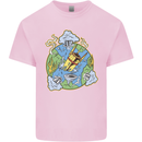 Climate Change Earth Destruction Nuclear War Kids T-Shirt Childrens Light Pink