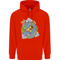 Climate Change Earth Destruction Nuclear War Mens 80% Cotton Hoodie Bright Red