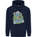 Climate Change Earth Destruction Nuclear War Mens 80% Cotton Hoodie Navy Blue
