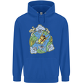 Climate Change Earth Destruction Nuclear War Mens 80% Cotton Hoodie Royal Blue