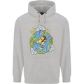 Climate Change Earth Destruction Nuclear War Mens 80% Cotton Hoodie Sports Grey