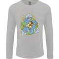 Climate Change Earth Destruction Nuclear War Mens Long Sleeve T-Shirt Sports Grey