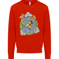 Climate Change Earth Destruction Nuclear War Mens Sweatshirt Jumper Bright Red