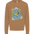 Climate Change Earth Destruction Nuclear War Mens Sweatshirt Jumper Caramel Latte
