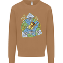 Climate Change Earth Destruction Nuclear War Mens Sweatshirt Jumper Caramel Latte