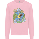 Climate Change Earth Destruction Nuclear War Mens Sweatshirt Jumper Light Pink