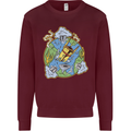 Climate Change Earth Destruction Nuclear War Mens Sweatshirt Jumper Maroon