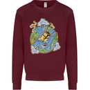 Climate Change Earth Destruction Nuclear War Mens Sweatshirt Jumper Maroon