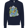 Climate Change Earth Destruction Nuclear War Mens Sweatshirt Jumper Navy Blue