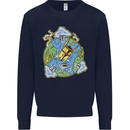 Climate Change Earth Destruction Nuclear War Mens Sweatshirt Jumper Navy Blue