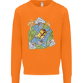 Climate Change Earth Destruction Nuclear War Mens Sweatshirt Jumper Orange