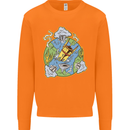 Climate Change Earth Destruction Nuclear War Mens Sweatshirt Jumper Orange