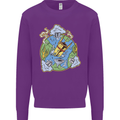 Climate Change Earth Destruction Nuclear War Mens Sweatshirt Jumper Purple